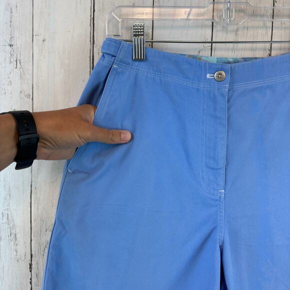 VTG Lauren Ralph Lauren Blue Cotton Adjustable Waist Bermuda 7" Shorts Size 4 - Picture 4 of 12